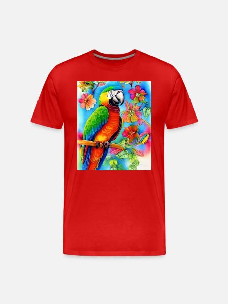 Parrot - Men's Premium Organic T-Shirt - red