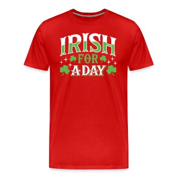 Irish for a day - Shamrock - Ireland - Men's Premium Organic T-Shirt - red - Front - Damien (186cm)