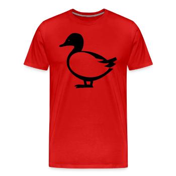 Ente - Männer Premium Bio T-Shirt - Rot - Vorne - Damien (186cm)
