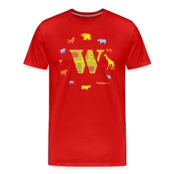 afrika w - Männer Premium Bio T-Shirt - Rot - Vorne - Damien (186cm)