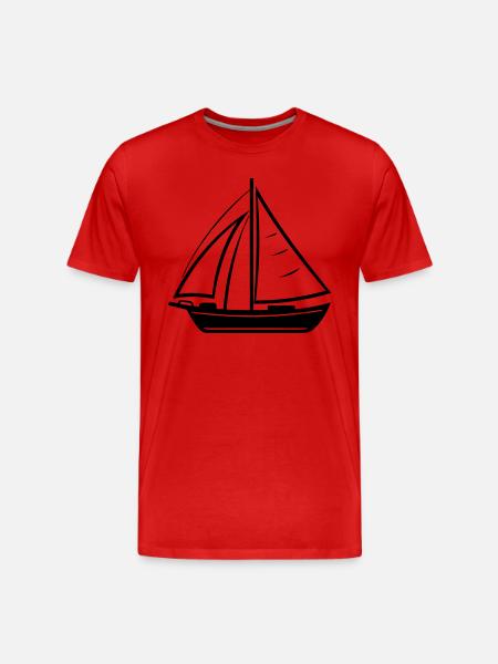Sailboat - Men's Premium Organic T-Shirt - red