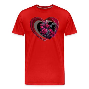 Illustration abstraite d’icône de coeur asymétrique - T-shirt bio Premium Homme - rouge - Devant - Damien (186cm)