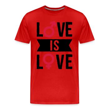 Love is love - Männer Premium Bio T-Shirt - Rot - Vorne - Damien (186cm)