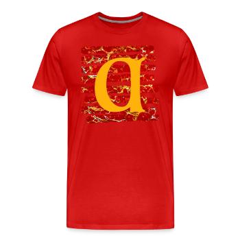 strips e 232 a - Men's Premium Organic T-Shirt - red - Front - Damien (186cm)