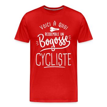 Bogosse cycliste vélo velo vélos velos - T-shirt bio Premium Homme - rouge - Devant - Damien (186cm)