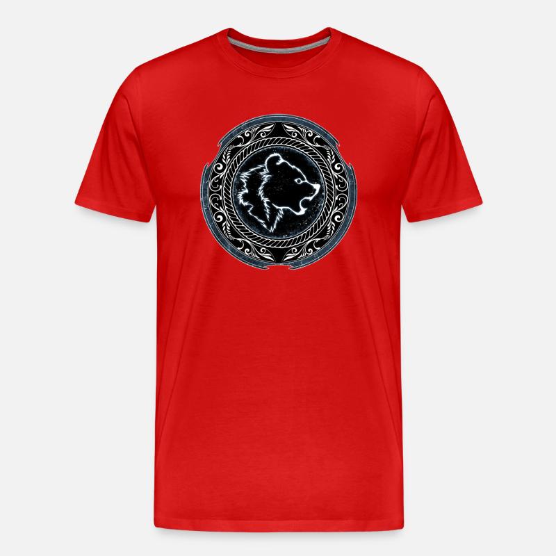 Wikinger Berserker Bär - Männer Premium Bio T-Shirt - Rot