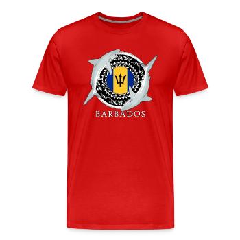 Requin de récif de la Barbade - T-shirt bio Premium Homme - rouge - Devant - Damien (186cm)