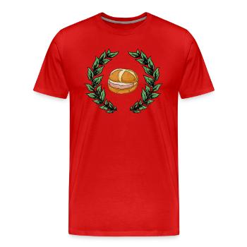 Leberkassemme - Bavaria Bavarian meat loaf delicious - Men's Premium Organic T-Shirt - red - Front - Damien (186cm)