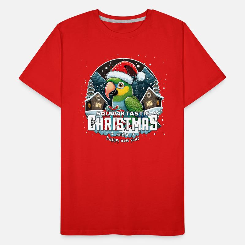 Perroquet de Noël - squawktastic Noël T-shirt bio Premium Homme