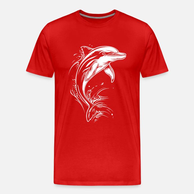 Delfin - Männer Premium Bio T-Shirt - Rot