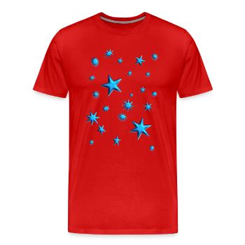 Étoile Étoiles étoilée Étoiles Etoiles Bleu - T-shirt bio Premium Homme - rouge - Devant - Damien (186cm)