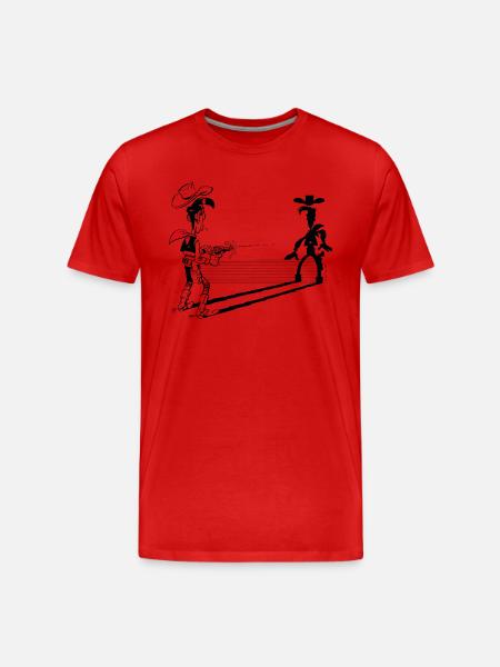 Lucky Luke Faster Than His Shadow - Men's Premium Organic T-Shirt - red