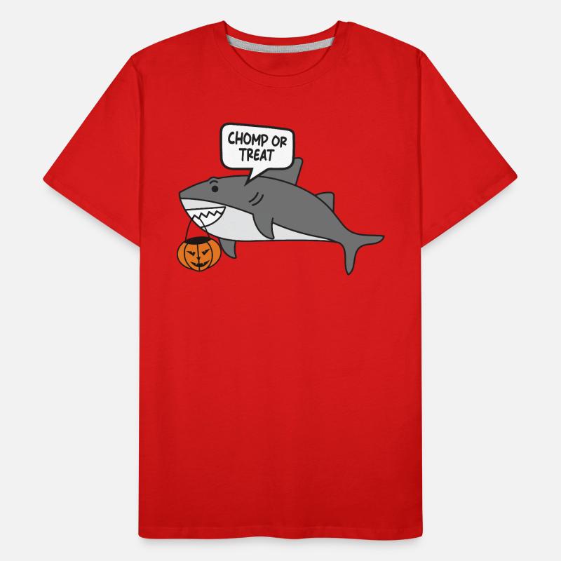 Halloween süßer Hai, Chomp oder Leckerbissen Männer Premium Bio T-Shirt