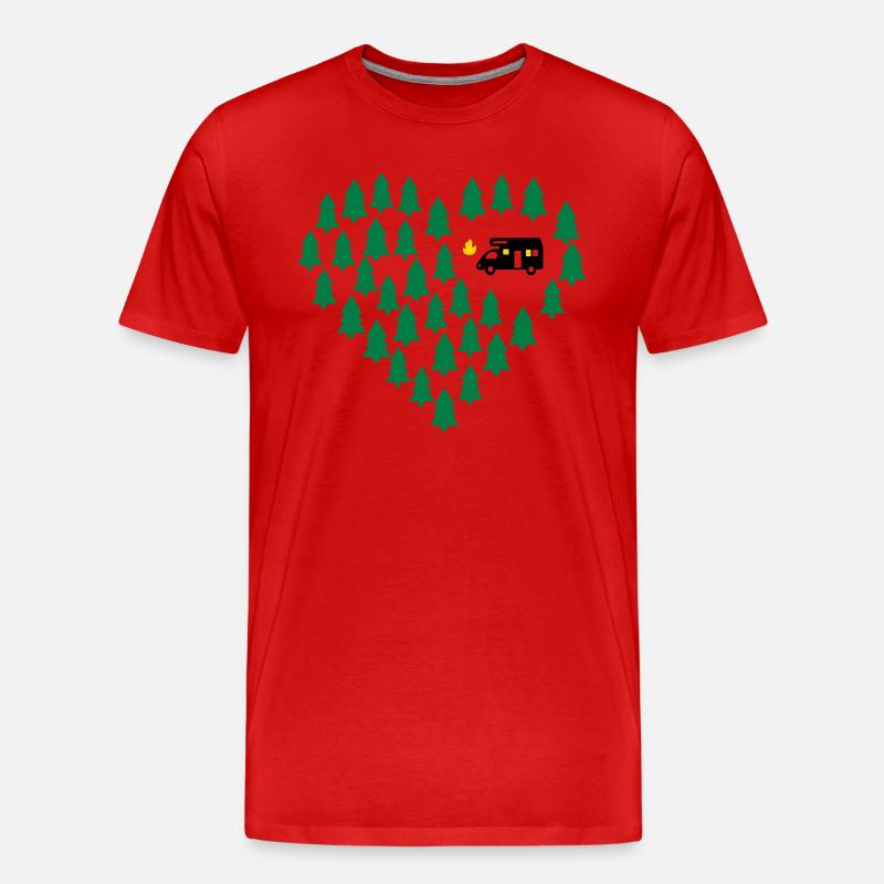 Wohnmobil Camping - Männer Premium Bio T-Shirt - Rot