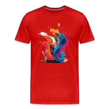 Une touche de couleurs - T-shirt bio Premium Homme - rouge - Devant - Damien (186cm)