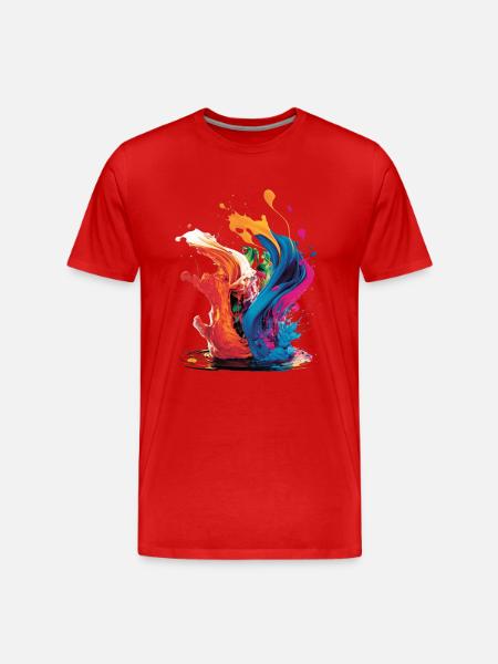 Ein Spritzer Farben - Männer Premium Bio T-Shirt - Rot