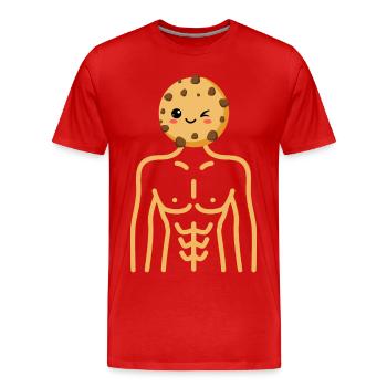 Mi homme mi biscuit - T-shirt bio Premium Homme - rouge - Devant - Damien (186cm)
