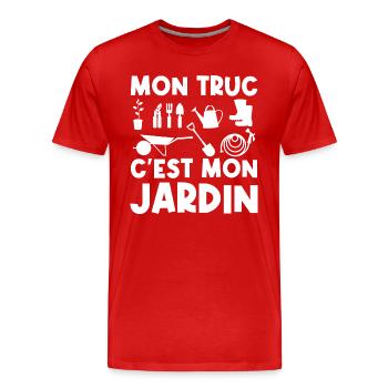 Mon truc c'est mon jardin - T-shirt bio Premium Homme - rouge - Devant - Damien (186cm)