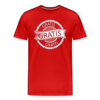 Autocollants gratuits - T-shirt bio Premium Homme - rouge - Devant - Damien (186cm)