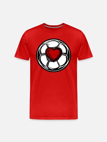 Soccer Heart Icon - Men's Premium Organic T-Shirt - red