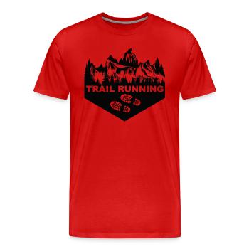 Trail Running Sport - Männer Premium Bio T-Shirt - Rot - Vorne - Damien (186cm)