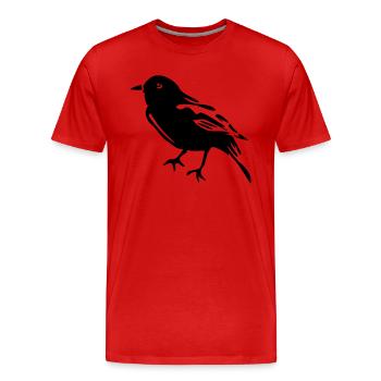 Spatz - Männer Premium Bio T-Shirt - Rot - Vorne - Damien (186cm)