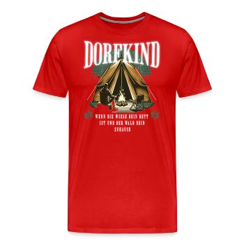 Dorfkind Camping - Männer Premium Bio T-Shirt - Rot - Vorne - Damien (186cm)
