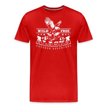 Sauvage et libre - Alaska Outdoor Adventure - T-shirt bio Premium Homme - rouge - Devant - Damien (186cm)