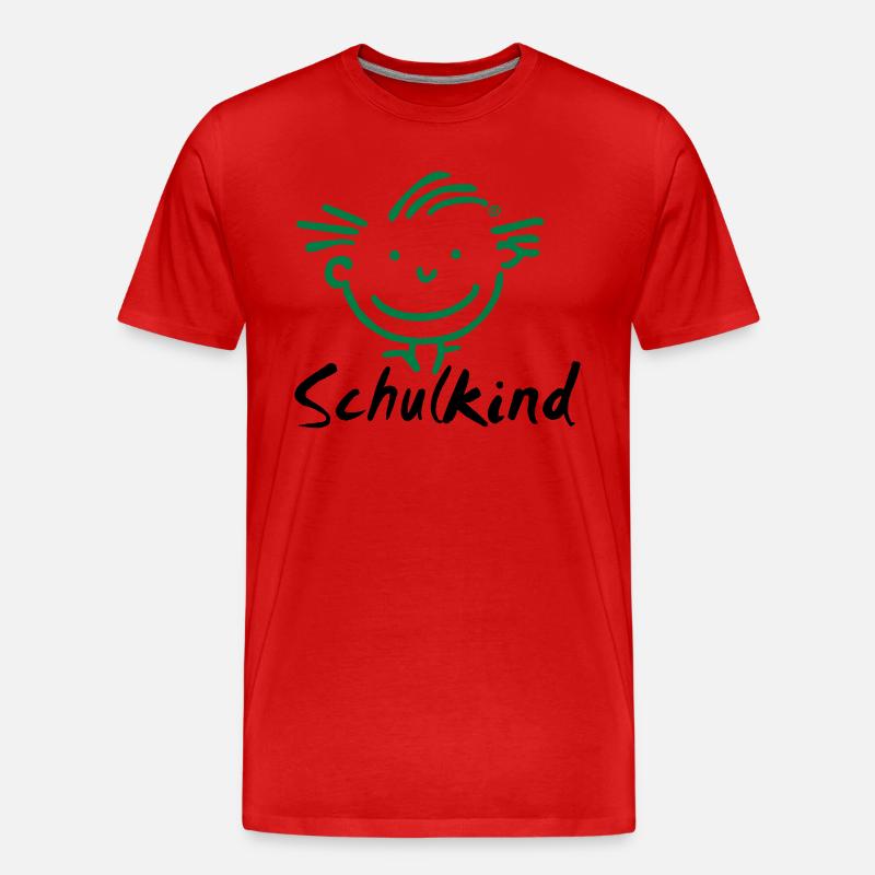 Junge Schulkind - Männer Premium Bio T-Shirt - Rot