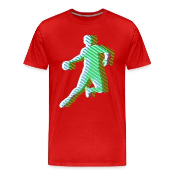 bande de HANDBALL grille 3C - T-shirt bio Premium Homme - rouge - Devant - Damien (186cm)