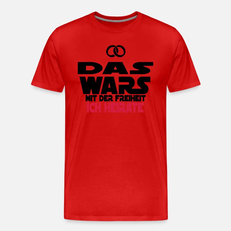 das wars ich heirate - Männer Premium Bio T-Shirt - Rot
