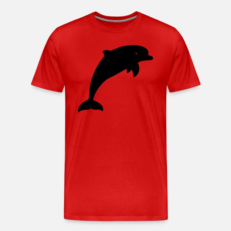 Dolphin Illustration - Männer Premium Bio T-Shirt - Rot