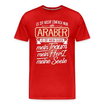 ARABER - Herz - Männer Premium Bio T-Shirt - Rot - Vorne - Damien (186cm)