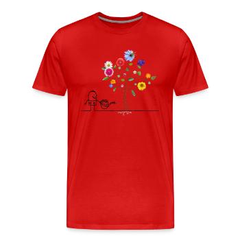 fleißiger Gärtner - Männer Premium Bio T-Shirt - Rot - Vorne - Damien (186cm)