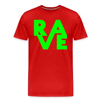 Rave Clothing Musique EDM pour Raver et DJ - T-shirt bio Premium Homme - rouge - Devant - Damien (186cm)