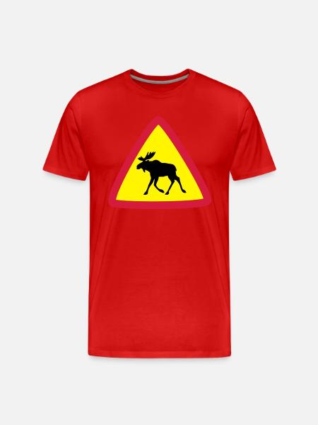 Elk warning 3clr - Men's Premium Organic T-Shirt - red