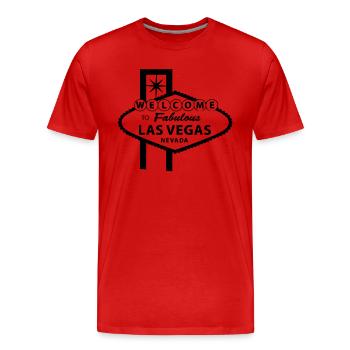 Las Vegas - T-shirt bio Premium Homme - rouge - Devant - Damien (186cm)