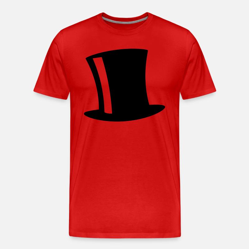 Top Hat - Männer Premium Bio T-Shirt - Rot