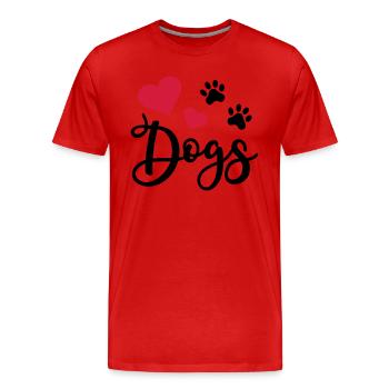 Dog paw dog paw dog lover dog love - Men's Premium Organic T-Shirt - red - Front - Damien (186cm)