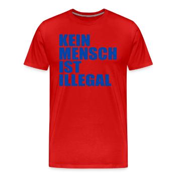 kein mensch ist illegal - Männer Premium Bio T-Shirt - Rot - Vorne - Damien (186cm)