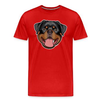 Rottweiler - natur - Männer Premium Bio T-Shirt - Rot - Vorne - Damien (186cm)