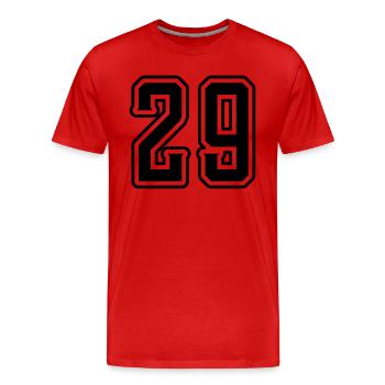 Symbole numérique 29 - T-shirt bio Premium Homme - rouge - Devant - Damien (186cm)
