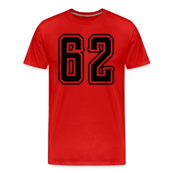 Symbole numérique 62 - T-shirt bio Premium Homme - rouge - Devant - Damien (186cm)