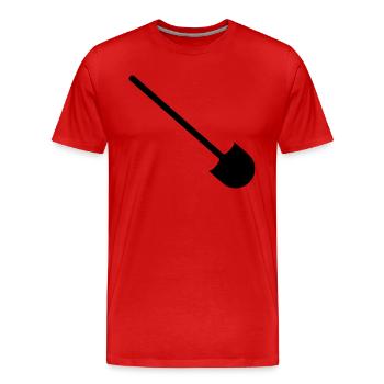 PELLE TRAVAUX - T-shirt bio Premium Homme - rouge - Devant - Damien (186cm)