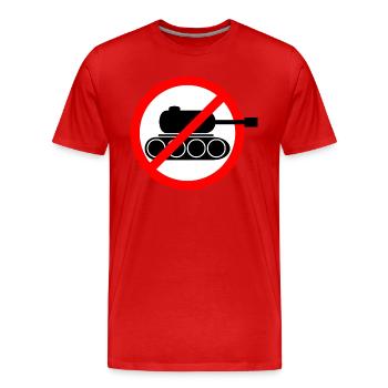 No War - Kein Krieg -Politik - Demo - Panzer - Männer Premium Bio T-Shirt - Rot - Vorne - Damien (186cm)