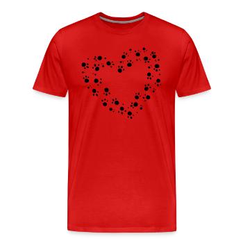 Animal Love Heart for Animals Animal Welfare Shelter - Men's Premium Organic T-Shirt - red - Front - Damien (186cm)