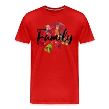 Famille Peace woodstock - T-shirt bio Premium Homme - rouge - Devant - Damien (186cm)