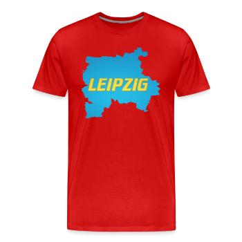 LEIPZIG - Men's Premium Organic T-Shirt - red - Front - Damien (186cm)