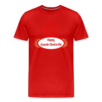Happy ganesh chaturthi red - T-shirt bio Premium Homme - rouge - Devant - Damien (186cm)