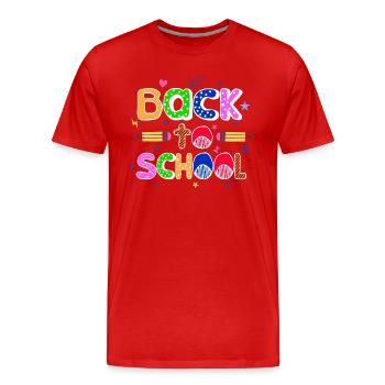Start of school Back to school Students Back to school - Men's Premium Organic T-Shirt - red - Front - Damien (186cm)